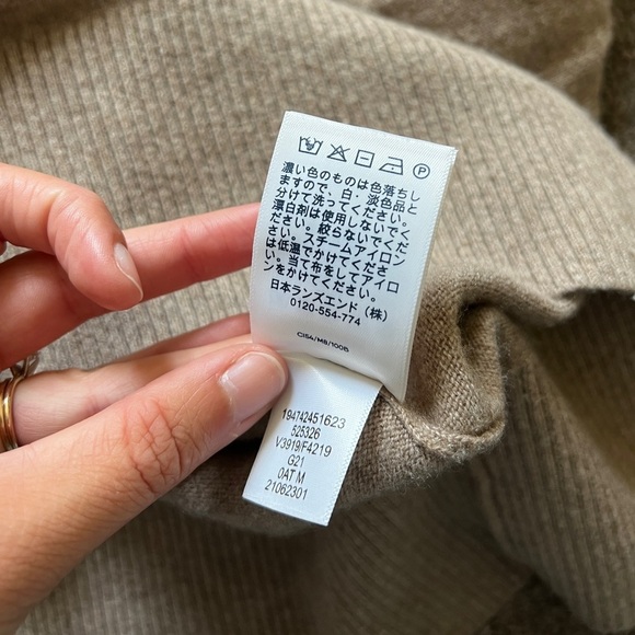 Lands End 100% Cashmere V Neck Sweater Pullover Relaxed Oversized Womens Medium - Picture 8 of 12